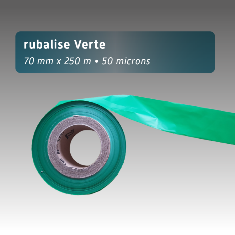 Rubalise Plastique Verte 70 mm x 250 m – Balisage et Signalisation Extérieure